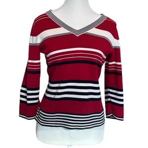 vintage striped quarter long sleeve y2k top